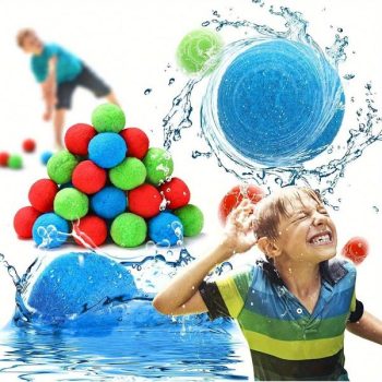 60Pcs Water Balls Reusable Cotton Balloons Outdoor Toys Absorbent Trampoline Toys For Water Fight Summer Pool Party 6 Colors