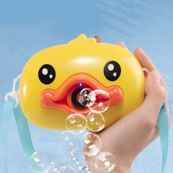 Children'S Toy Automatic Bubble Blowing Machine Cartoon Little Yellow Duck Bubble Camera